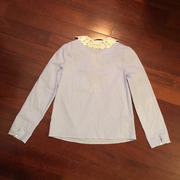 ❗️SOLD❗️Zara poplin blouse with guipure lace - Picture 5 of 5